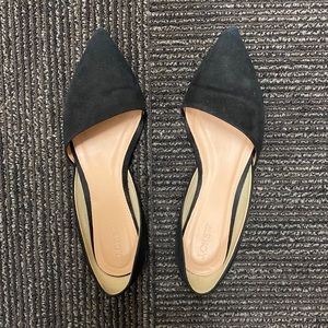 J.Crew Black Suede Flats with Pointed Toe